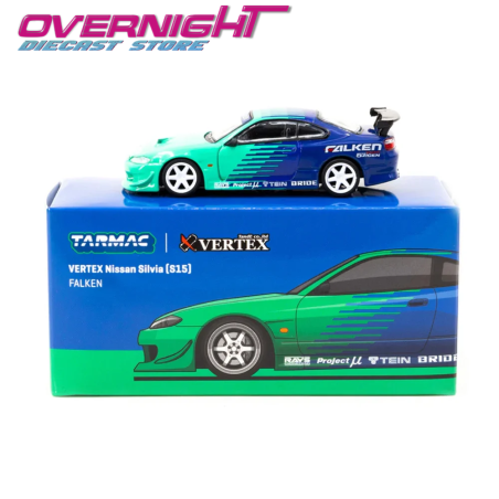 Vertex Nissan Silvia S15 Falken azul y verde – Tarmac Works TC-T64G-023-FA