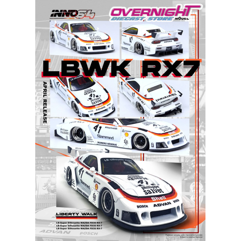 Lbwk Mazda Rx7 (Fd3s) Lb Super Silhouette Blanco – Inno64 LBWK-RX7-02