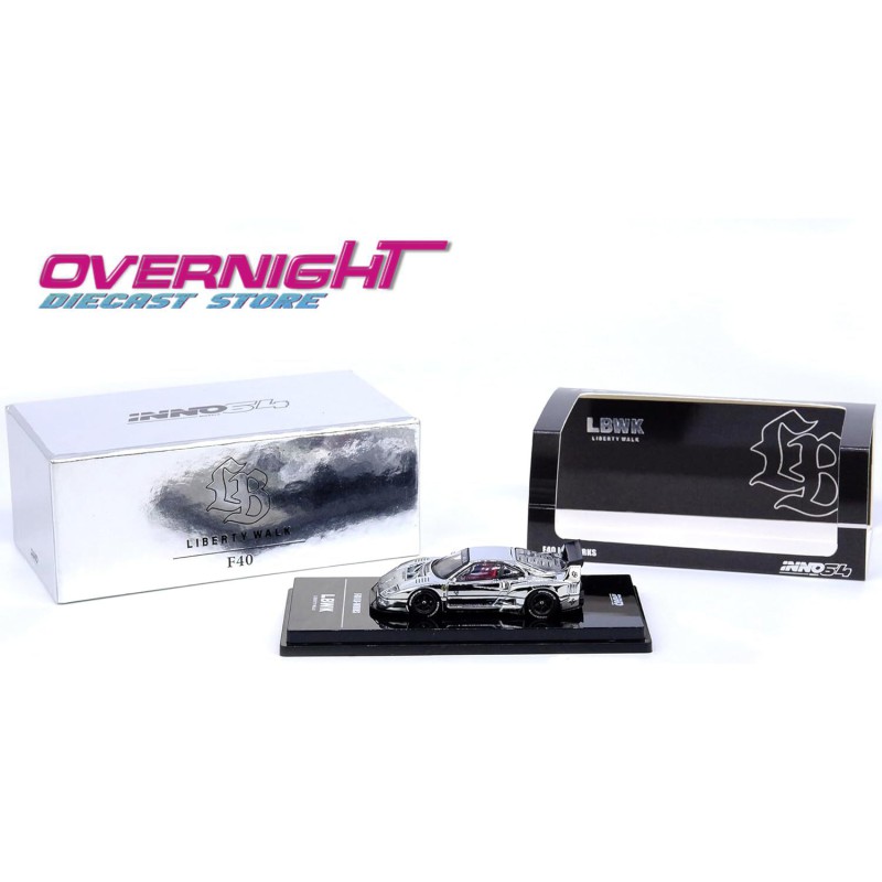 Inno64 1/64 LBWK F40 Chrome Silver - Escala 1/64 IN64-LBWKF40-CHS