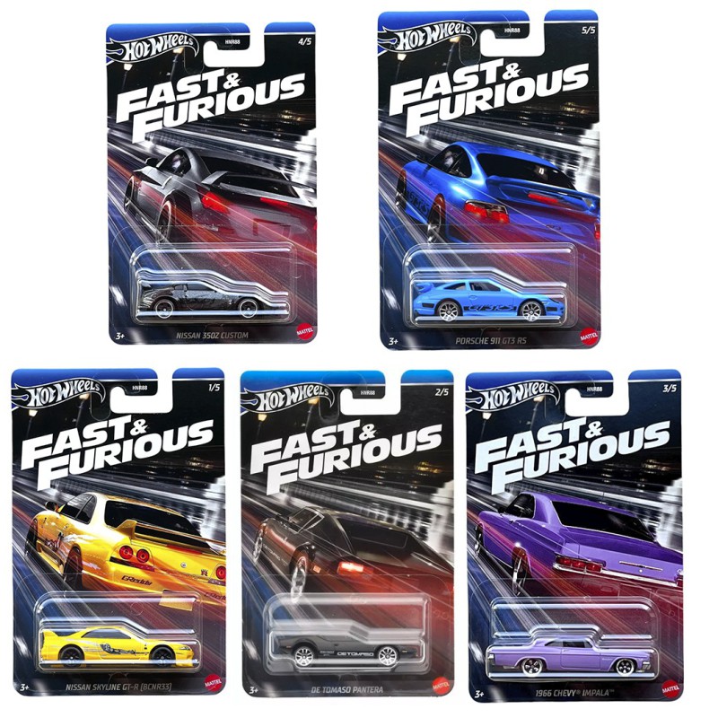 Hot Wheels Fast and Furious - Street Racing - pack 5 coches HNR88-979G