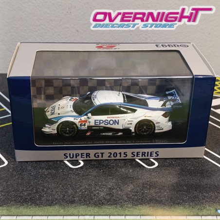 Ebbro Epson Nsx Concept-Gt Super Gt500  Rd.1 Okayama N64, blanco/azul 2015 - Escala 1/43