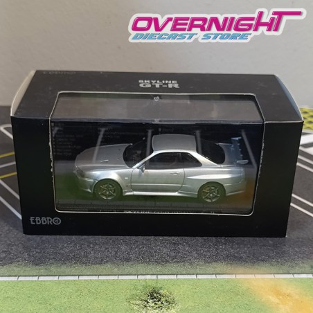 Ebbro  Nissan Skyline Gt-R R34 Vspec, plata - Escala 1/43