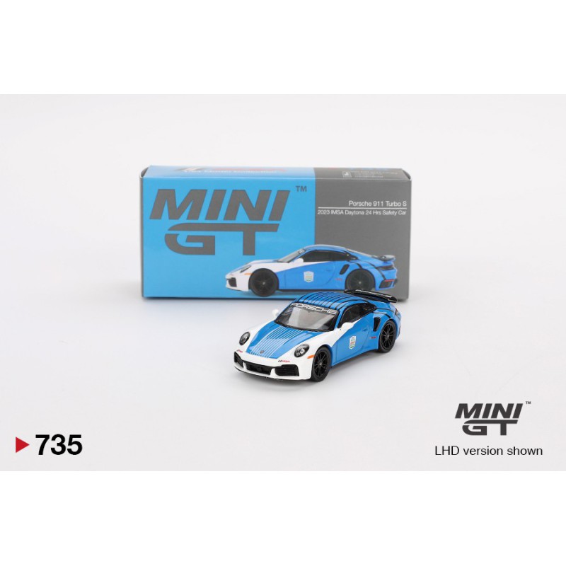 Porsche 911 (992) Turbo S Safety Car Daytona 24hrs Mini GT 735 Escala 1/64