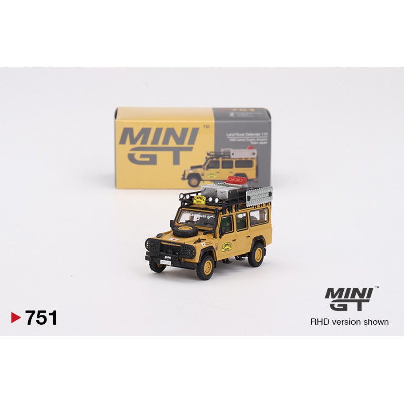 Land Rover Defender 110 Amazon Team Japan Camel Trophy Mini GT 751 Escala 1/64