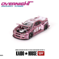 Nissan Skyline Gt-R (R34) Kaido Racing Factory V1 rosa - Mini GT Kaido House 128 Escala 1/64