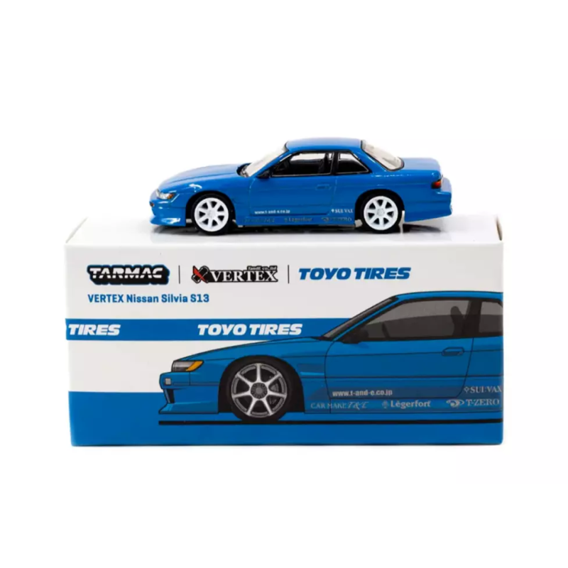 Vertex Nissan Silvia S13 Toyo Tires azul – Tarmac Works escala 1/64