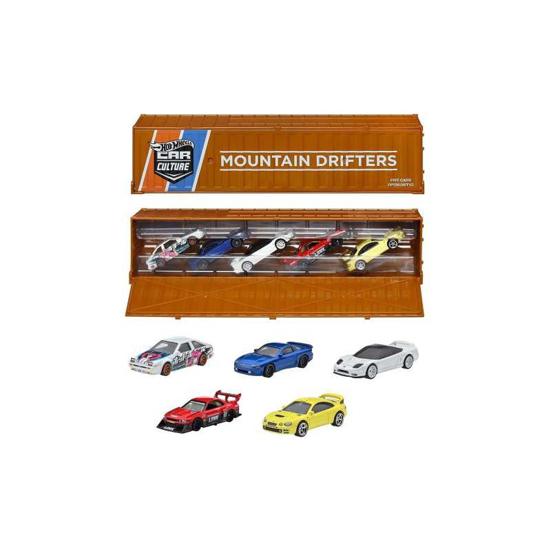 Hot Wheels Premium Car Culture Mountain Drifters – Contenedor con 5 coches