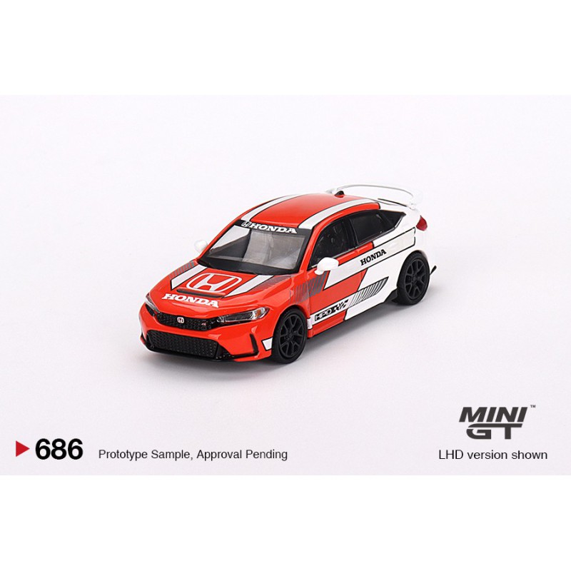 Mini GT Honda Civic TYPE R 2023 Pace Car Red 1/64 MGT00686lhd
