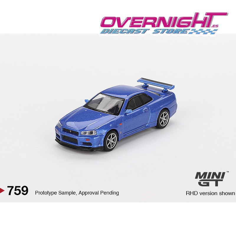 Mini GT Nissan Skyline Gt-R (R34) V-Spec Bayside Blue – 1/64