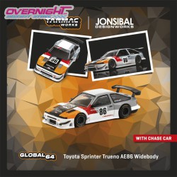 Tarmac Works Toyota Sprinter Trueno AE86 Widebody Trd Jonsibal – 1/64 TC-T64G-060-TRD