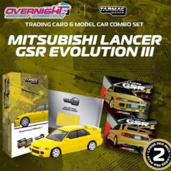Tarmac Works Mitsubishi Lancer Gsr Evolution III amarillo con Tarmac Cards – 1/64 TC-T64G-050-YL