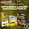 Tarmac Works Mitsubishi Lancer Gsr Evolution III amarillo con Tarmac Cards – 1/64 TC-T64G-050-YL