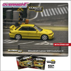Tarmac Works Mitsubishi Lancer Gsr Evolution III amarillo con Tarmac Cards – 1/64 TC-T64G-050-YL