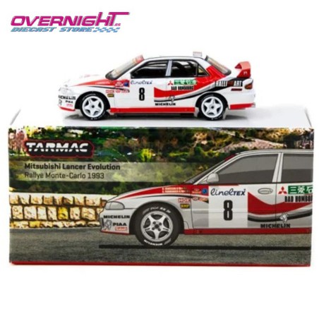 Tarmac Works Mitsubishi Lancer Evolution K.Eriksson/S. Parmander Monte Carlo 1993 n8 – 1/64 TC-T64G-048-93MCR08