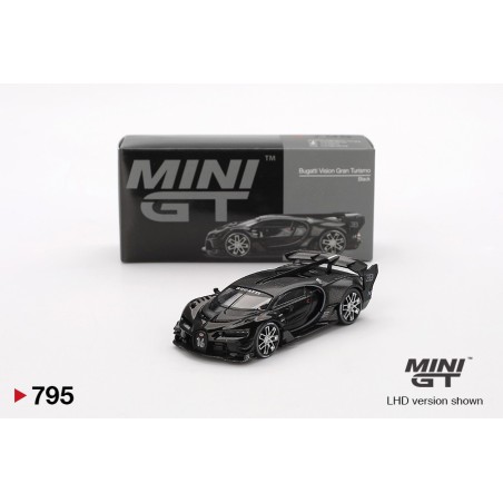 Mini GT Bugatti Vision Gran Turismo color negro – Escala 1/64 MGT00795-L