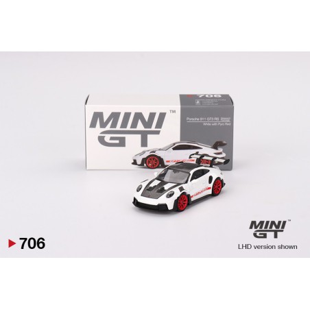 Mini GT Porsche 911 (992) GTS RS Weissach Package blanco – Escala 1/64 MGT00706-L