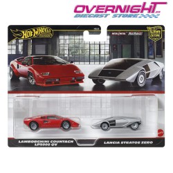Hot Wheels Premium pack 2 Lamborghini Countach LP5000 QV y Lancia Stratos Zero JBL02