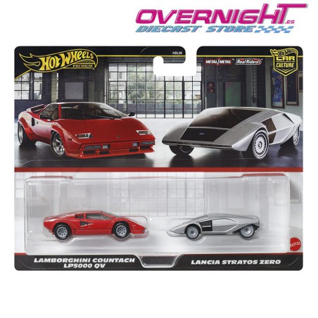 Hot Wheels Premium pack 2 Lamborghini Countach LP5000 QV y Lancia Stratos Zero JBL02