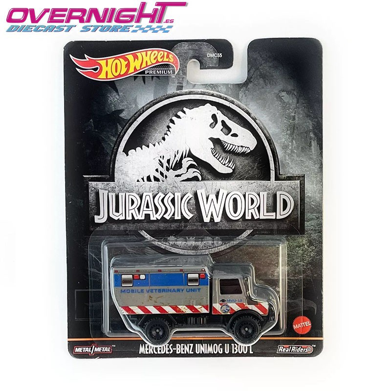 Hot Wheels Premium Mercedes-Benz Unimog U 1300 L – Jurassic World HCP08 - Escala 1/64