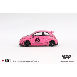 Mini GT Fiat 595 Abarth Lb-Works Abas Works rosa 2024– Mini GT MGT00851-L escala 1/64