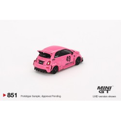 Mini GT Fiat 595 Abarth Lb-Works Abas Works rosa 2024– Mini GT MGT00851-L escala 1/64