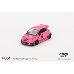 Mini GT Fiat 595 Abarth Lb-Works Abas Works rosa 2024– Mini GT MGT00851-L escala 1/64