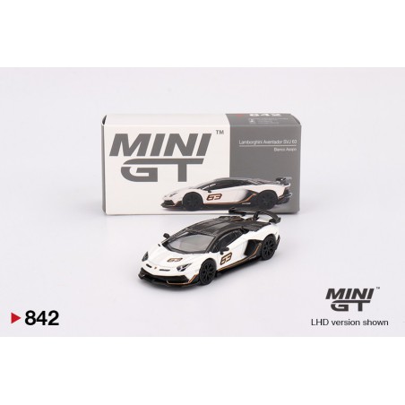 Mini GT Lamborghini Aventador SVJ 64 Bianco Asopo 2023 – 1/64 MGT00842-L