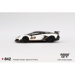 Mini GT Lamborghini Aventador SVJ 64 Bianco Asopo 2023 – 1/64 MGT00842-L