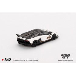 Mini GT Lamborghini Aventador SVJ 64 Bianco Asopo 2023 – 1/64 MGT00842-L