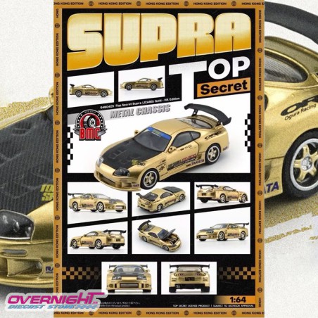 Top Secret GT-300 Supra JZA80 Gold HK Toy Car Salon 2024 – BMCreations – Escala 1/64 64B0429