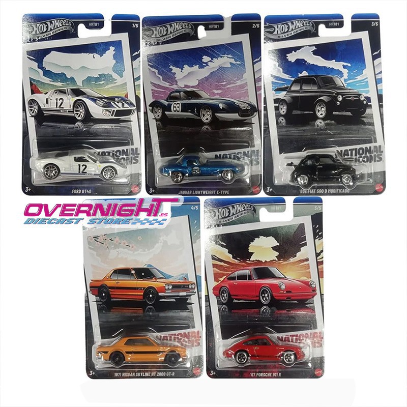 Hot Wheels National Icons Mix pack de 5 coches – Silver Series 2025 HRT81-979G