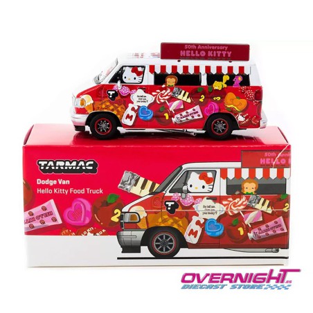 Tarmac Works Dodge Van Hello Kitty Food Truck – Escala 1/64 TC-T64G-TL032-HK