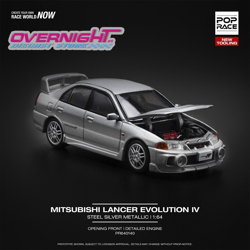 Pop Race Mitsubishi Lancer Evolution IV plata – Escala 1/64 PR640140