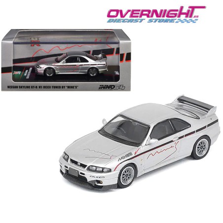 Inno64 Nissan GT-R (R33) Tuned By MineS plata – Escala 1/64 IN64-R33-MINES-S