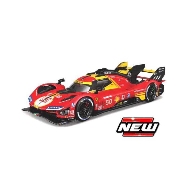 Bburago 1/24 2024 Ferrari 499p n50 Fuoco/Molina/Nielsen Winner 24h Le Mans 2024 - Escala 1/64 - bburago26312