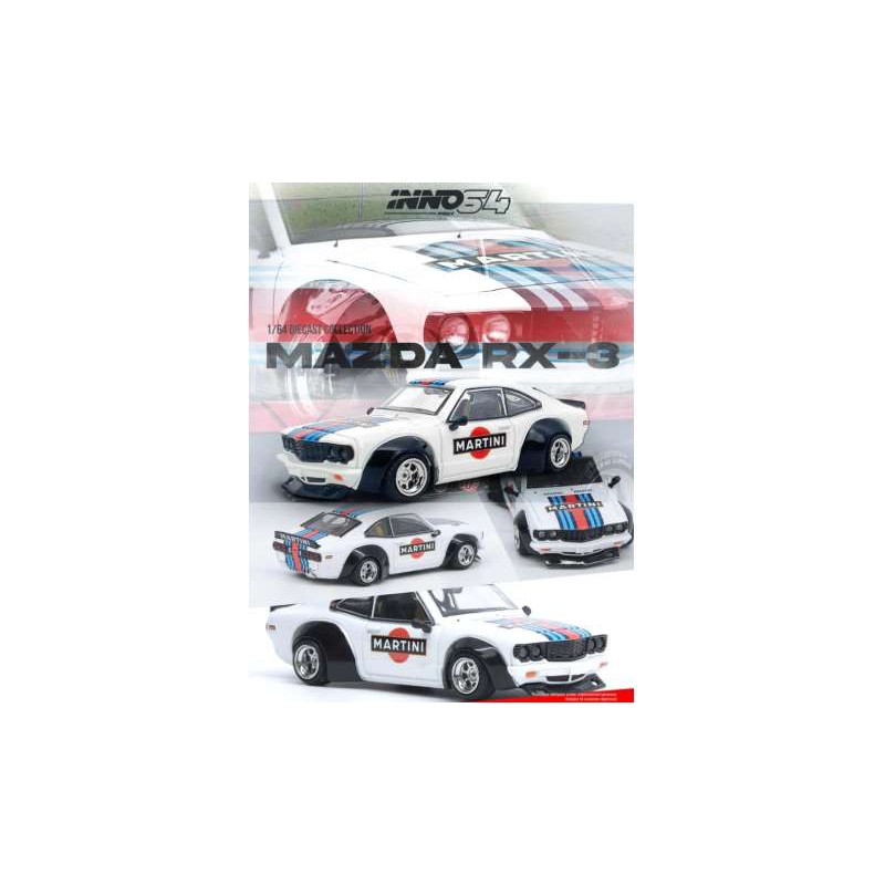 Inno64 Mazda Savanna Rx3 Martini Racing Livery - Escala 1/64 - IN64-RX3-MTN