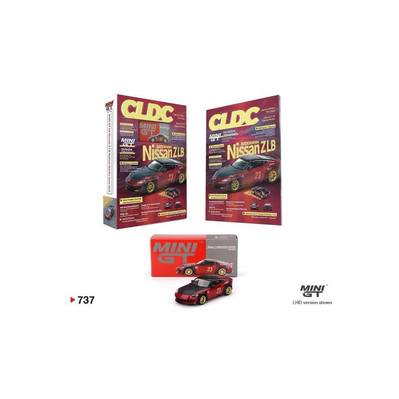 Mini GT Cldc Magazine With Nissan Z Lb Nation Works, Red - Escala 1/64 - MGT00737