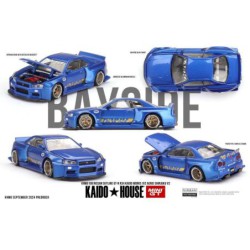 Mini GT Kaido House 1999 Nissan Skyline Gt-R (R34) Kaido Works (V2 Aero) Shinjuku V2 - Escala 1/64 - MGTKHMG158