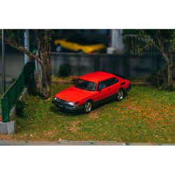 Tarmac Works Saab 900 Turbo rojo - Escala 1/64 - TC-T64G-056-RE con Tarmac Cards