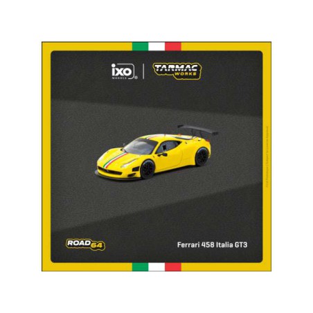 Tarmac Works Ferrari 458 Italia GT3 Amarillo - Escala 1/64 - TC-T64R-073-YL