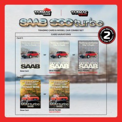 Tarmac Works Saab 900 Turbo rojo - Escala 1/64 - TC-T64G-056-RE con Tarmac Cards