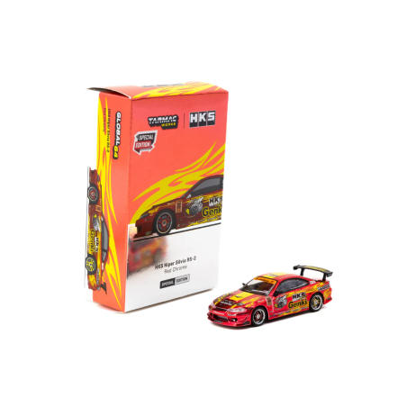 Tarmac Works Hks Hiper Silvia RS-2 rojo cromado – Exclusivo Tokyo Auto Salon - Escala 1/64 - TC-T64G-023-HKSRC