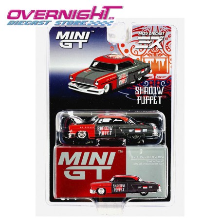 Mini GT Lincoln Capri Hot Rod Shadow Puppet 1954 Mizu Diecast - Escala 1/64 - MGT00874BL