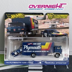 Hot Wheels Premium Team Transport Plymouth ARR Cuda y Sakura Sprinter