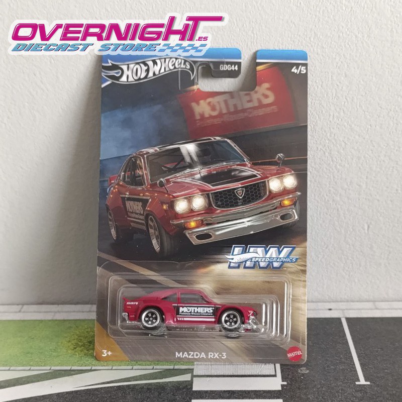 Hot Wheels Silver Mazda RX3 Speed Graphics HRT07-ND510