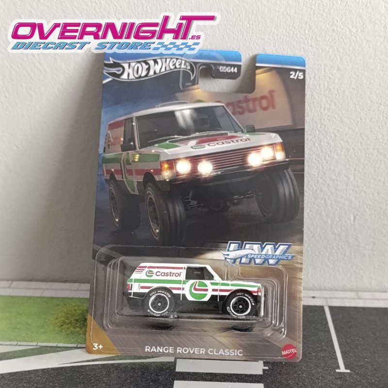 Hot Wheels Silver Range Rover Classic Castrol Speed Graphics HRT08-ND510