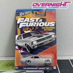 Hot Wheels Silver 70 Chevrolet Nova SS Furious Decades HRW42-LA10
