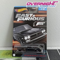 Hot Wheels Silver 1971 Nissan Skyline HT 2000 GTR Furious serie 3 HNT15-ND710