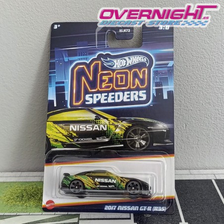 Hot Wheels Silver 2017 Nissan GTR R35 Neon Speeders HLH75-ND711