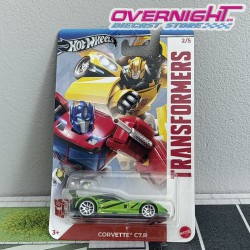 Hot Wheels Silver Corvette C7.R Transformers HRV59-LA10